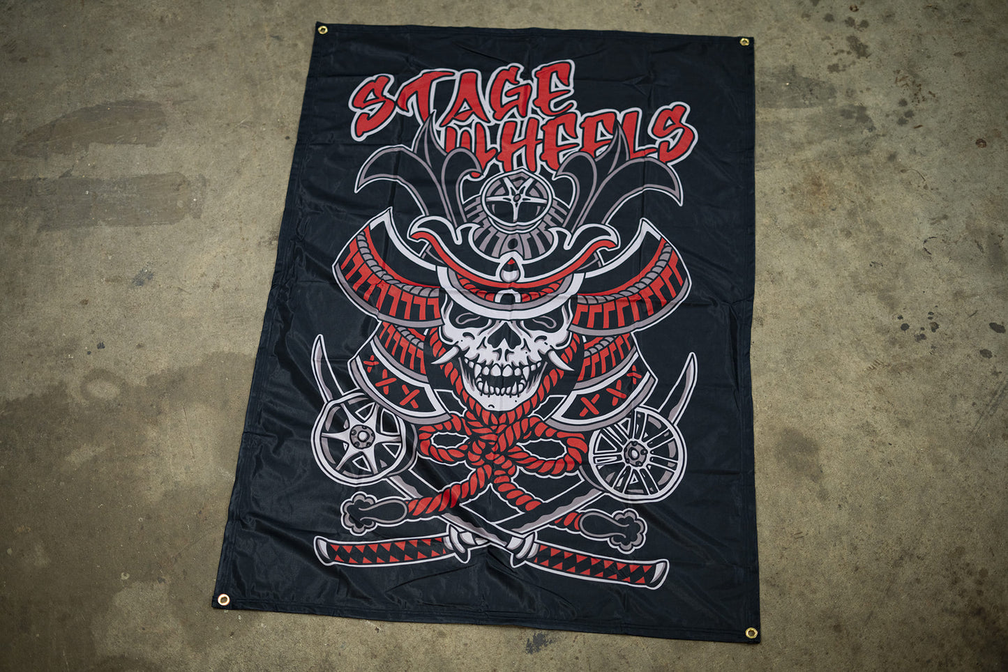 Stage Wheels Oni Wall Flag